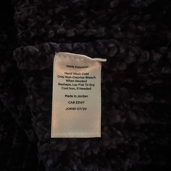 Talbots Sweater Long Sleeve Size Medium Navy Blue Chenille Knit Crew Neckline - Picture 7 of 10